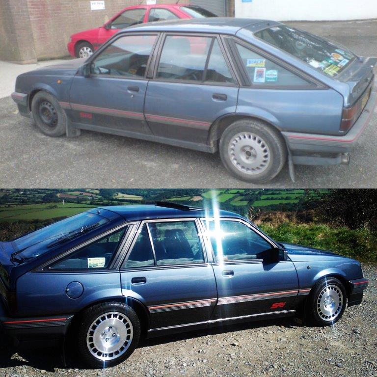 Vauxhall Cavalier before and after restoration work